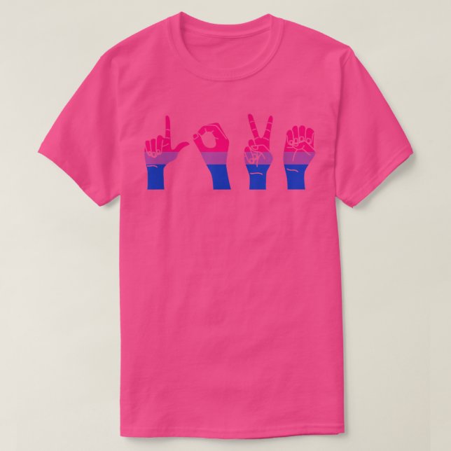 Liebe Signsprache Niedlich ASL LGBTQ Niedlich Bise T-Shirt (Design vorne)