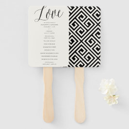 Liebe Simple Script Geometric Chic Wedding Program Fächer