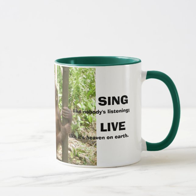 Liebe, singen, leben u. tanzen Inspirational Tasse (Rechts)