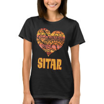Liebe Sitar Orange Mandala Herz indische Musik