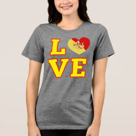 LIEBE Sizilien Sizilian Trinacria als O in der Lie Tri-Blend Shirt