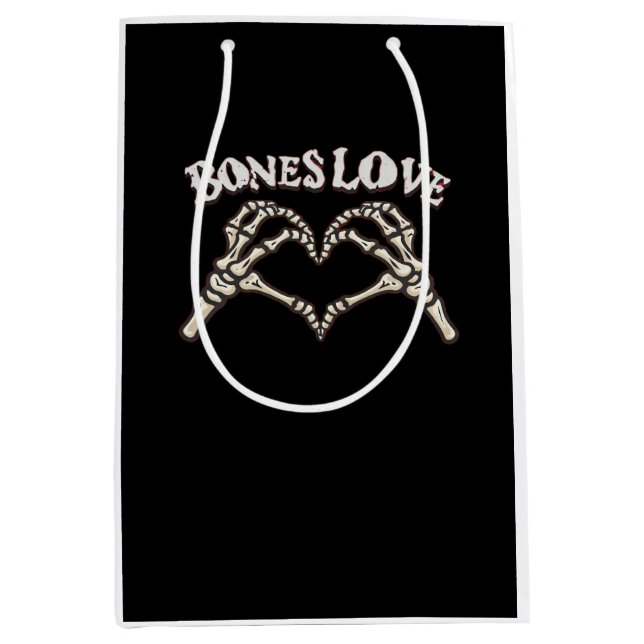Liebe Skeleton Handklassik Mittlere Geschenktüte (Vorderseite)