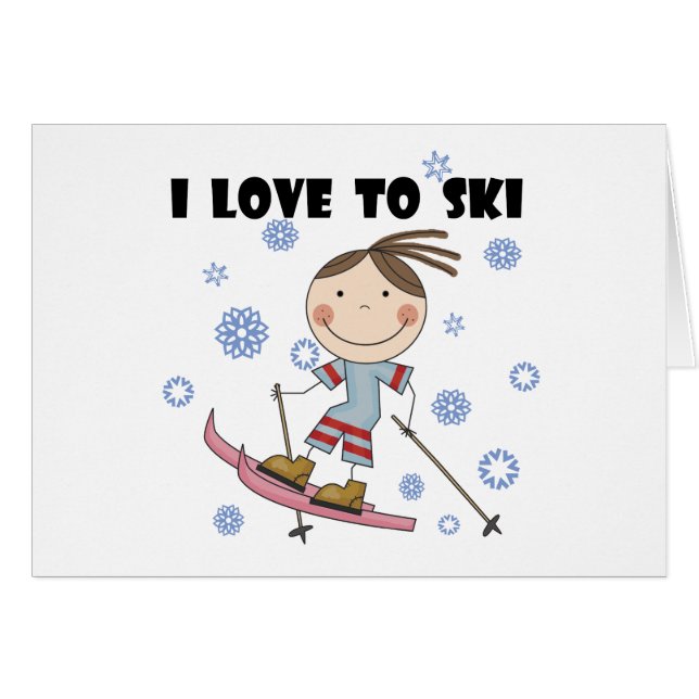 Liebe Ski zu fahren - Mädchen-T-Shirts und (Vorderseite (Horizontal))