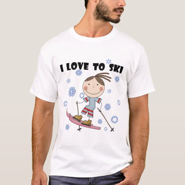 Liebe Ski zu fahren - Mädchen-T-Shirts und T-Shirt (Vorderseite)