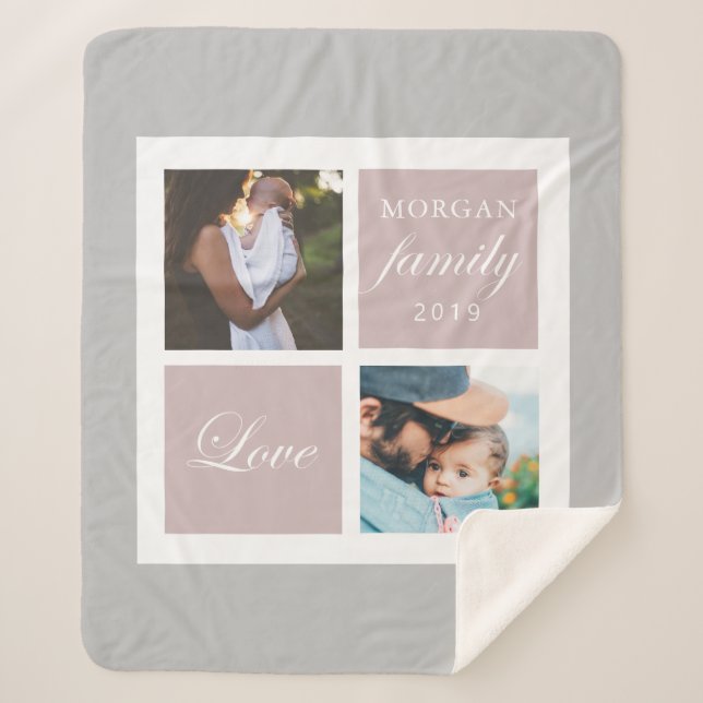 Liebe-Skript Foto-Monogramm-Sherpa-Decke Sherpadecke (Vorderseite)