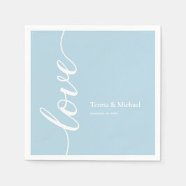 Liebe-Skript für personalisierte Dusty Blue-Namen Serviette