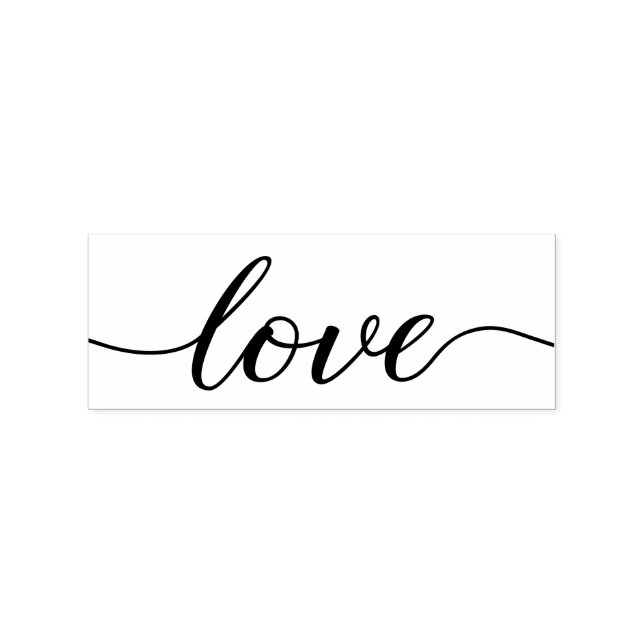 Liebe Skript moderne, lange Verzierungen Hochzeit Gummistempel (Prägung)