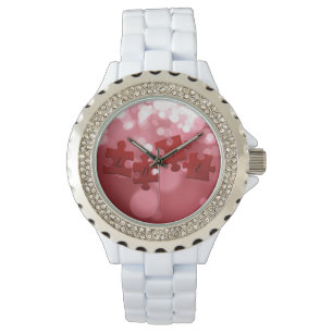 Liebe Skript Puzzle Pieces Armbanduhr
