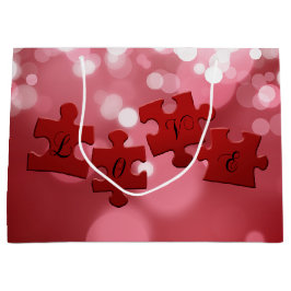 Liebe Skript Puzzle Pieces Große Geschenktüte
