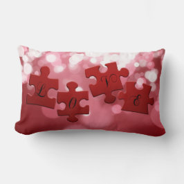 Liebe Skript Puzzle Pieces Lendenkissen