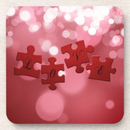 Liebe Skript Puzzle Pieces Untersetzer