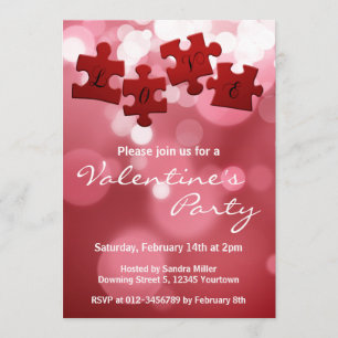 Liebe-Skript-Puzzlespiel-Stücke Einladung