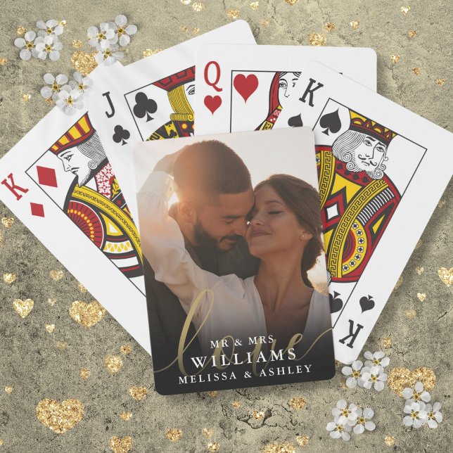 Liebe-SkriptGastgeschenk Hochzeit für benutzerdefi Spielkarten (Custom Photo Love Script Wedding Favor Poker Cards)