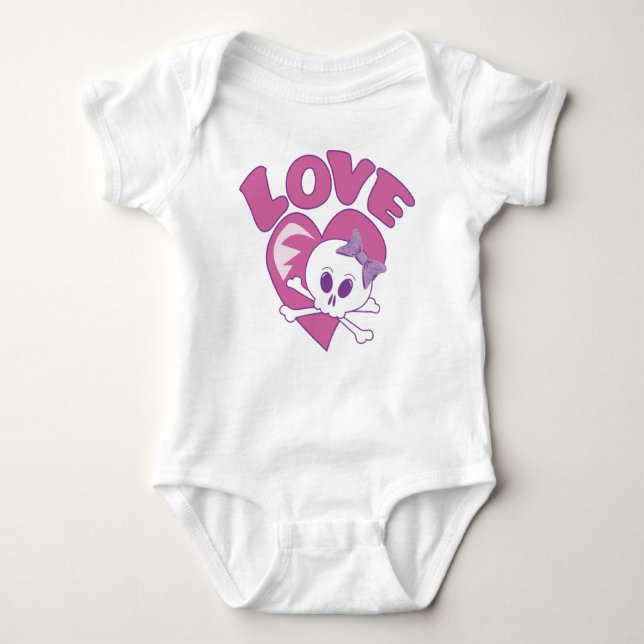 Liebe Skull Baby Strampler (Vorderseite)