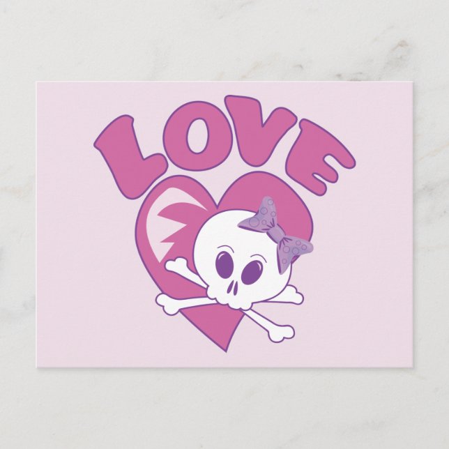Liebe Skull Postkarte (Vorderseite)
