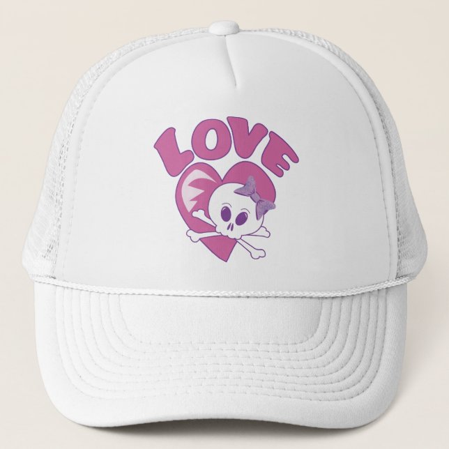 Liebe Skull Truckerkappe (Vorderseite)
