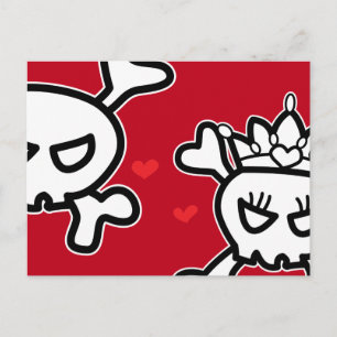 Liebe Skulls Price&Princess Postkarte
