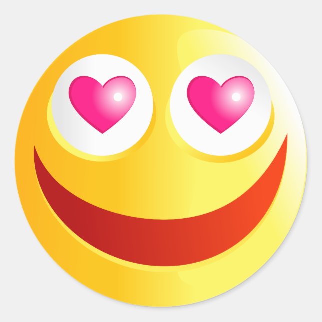 Liebe Smilie Runder Aufkleber (Vorderseite)