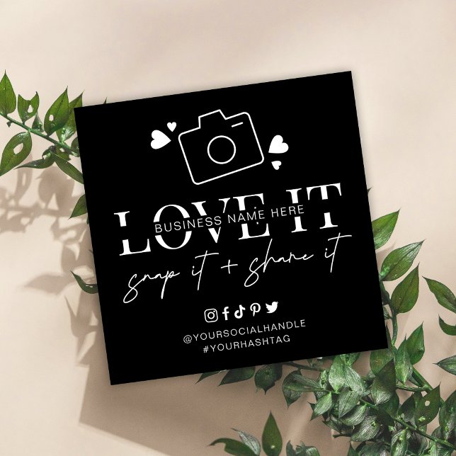 Liebe Snap - Logos für Minimalistische Schriftart  Quadratische Visitenkarte (Von Creator hochgeladen)