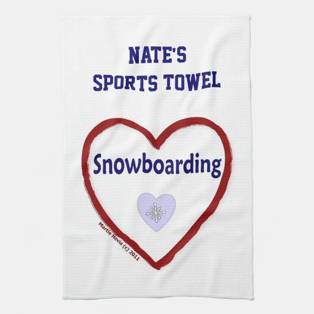 Liebe Snowboarden - Sporttuch (personalisieren) Küchentuch (Vertikal)