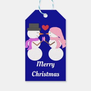 Liebe & Snowpeople: Dunkelblau Geschenkanhänger