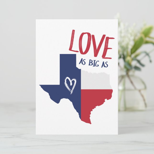 Liebe so groß wie Texas Feiertagskarte (Stehend Vorderseite)
