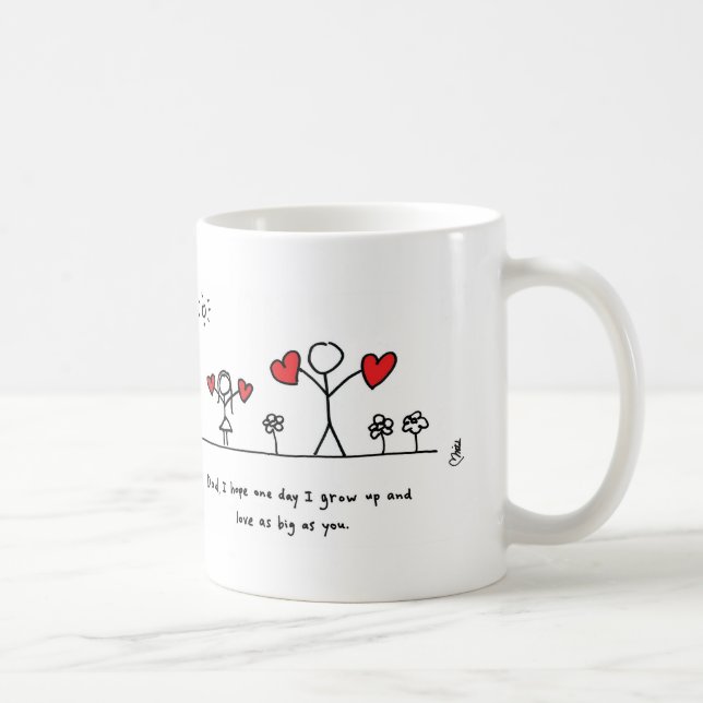 Liebe so groß wie Vater - durch Herzen und alle Kaffeetasse (Rechts)