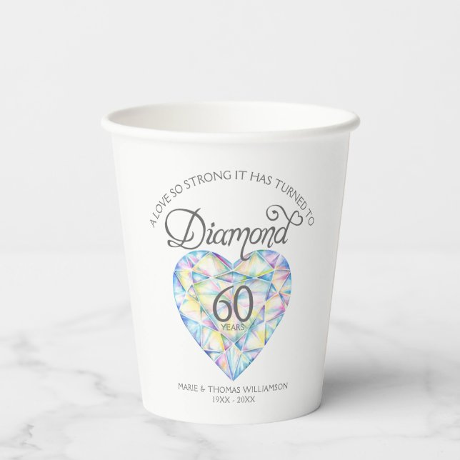 Liebe so stark 60. Diamantenjubiläum Pappbecher (Rückseite)