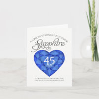 Liebe so stark Saphir 45 Jubiläumskarte