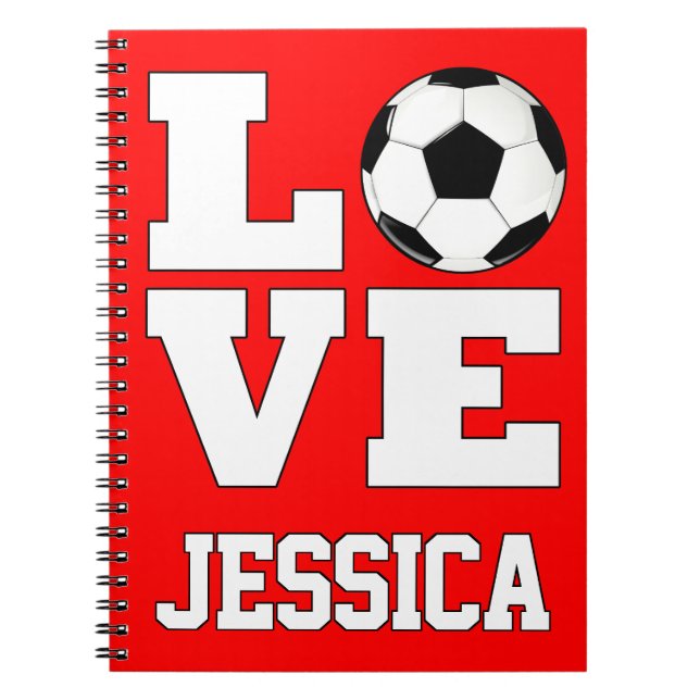 LIEBE Soccer Custom Player Name Sports School Notizblock (Vorderseite)