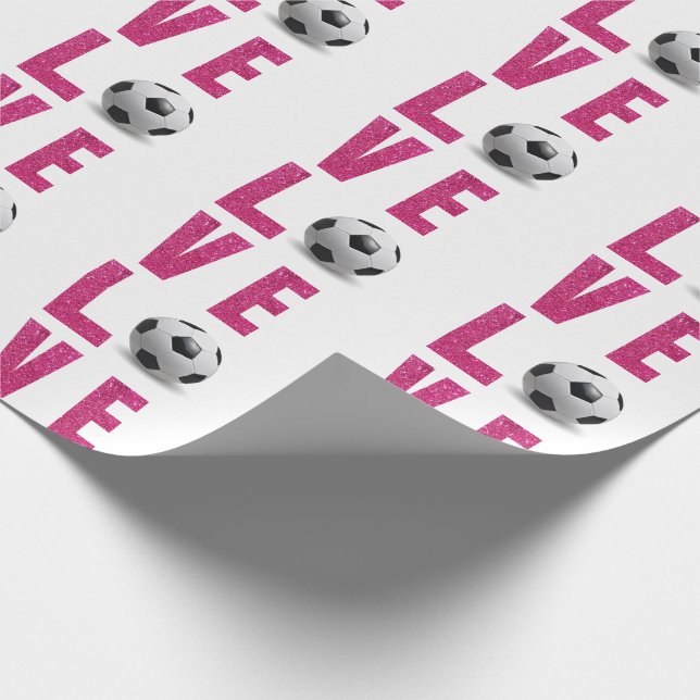 Liebe Soccer Geschenkpapier (Ecke)