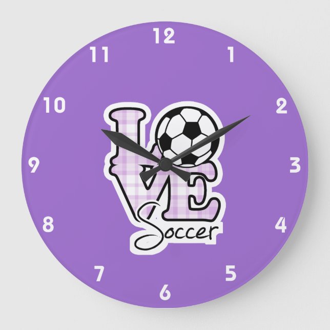 Liebe Soccer Große Wanduhr (Vorderseite)