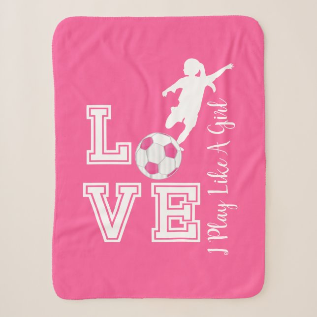 Liebe Soccer - Ich spiele wie ein Mädchen Sherpadecke (Vorderseite)
