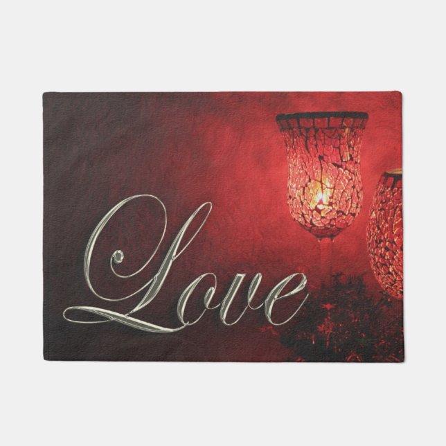 Liebe Soft Candle Glow Weihnachten Weihnachten Fußmatte (Vorderseite)
