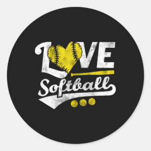 Liebe Softball für N und Softball Runder Aufkleber