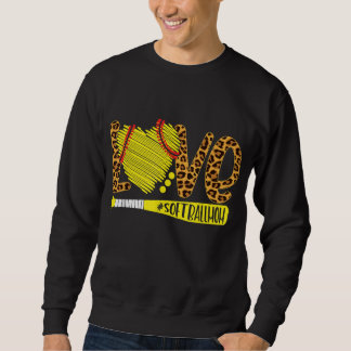 Liebe Softball Mama Leopard Print Baseball Lover M Sweatshirt
