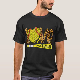 Liebe Softball Mama Leopard Print Baseball Lover M T-Shirt
