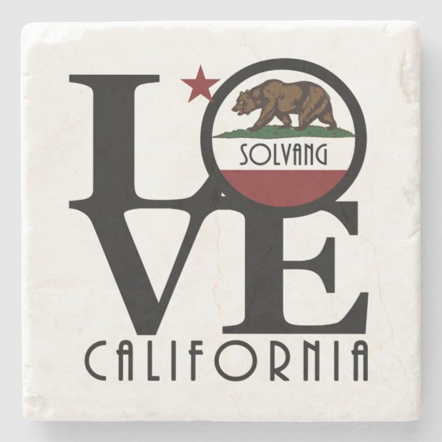 LIEBE Solvang Kalifornien Steinuntersetzer (Vorderseite)
