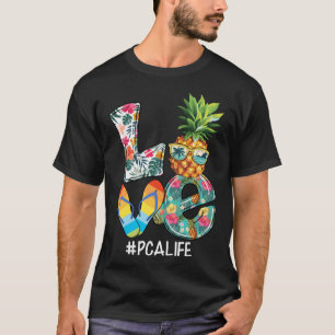 Liebe Sommer Ananas Tropische Blume Drehen Flop PC T-Shirt