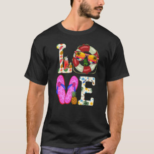 Liebe Sommer Flip Flops Schwimmbad Schwimmbad Beac T-Shirt