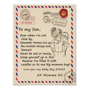 Liebe Son  Brief an meine Tochter Liebe You Baby B Fotodruck