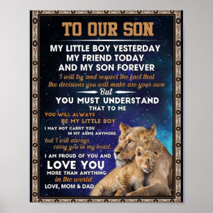 Liebe Son  Zu unserem Sohn stolz auf Sie und Liebe Poster