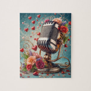 Liebe & Song - altmodisches Mikrofonpuzzle
