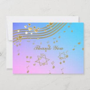 Liebe Songs Bat Mitzvah Flat Note Card Mitteilungskarte