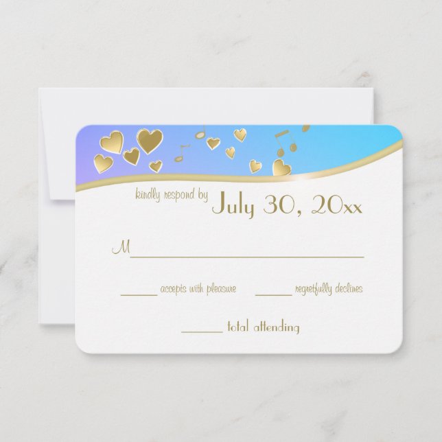 Liebe Songs Bat Mitzvah Response Card RSVP Karte (Vorderseite)