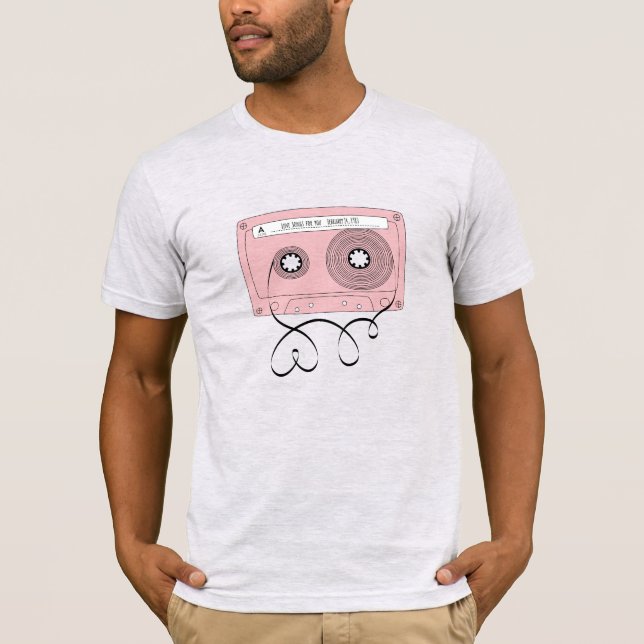 Liebe-Songs für You-Retro Valentine's Cassette Tap T-Shirt (Vorderseite)