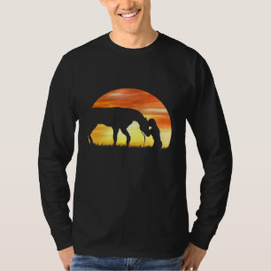 Liebe Sonn-Schattenmädchen mit Pferd T-Shirt