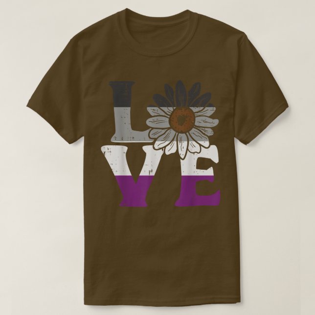 Liebe Sonnenblumen Aseual Blume Ace Pride Flag LGB T-Shirt (Design vorne)