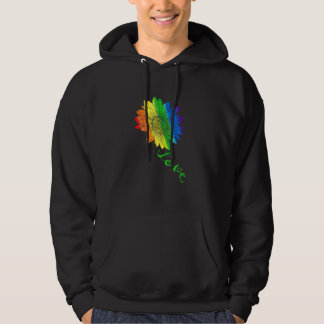 Liebe Sonnenblumen Blütenblume Lgbtq Regenbogenfla Hoodie