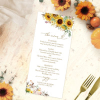 Liebe Sonnenblumenkürbis Hochzeitsmenükarten falle